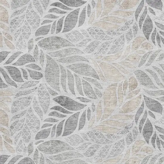 Light Gray Taupe And Charcoal Geometric Washable Area Rug With UV Protection Photo 4