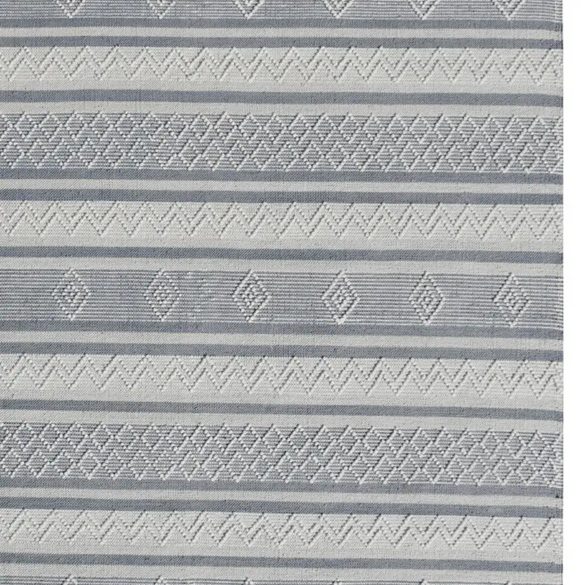 Light Gray and Dark Gray Geometric Hand Loomed Area Rug Photo 5