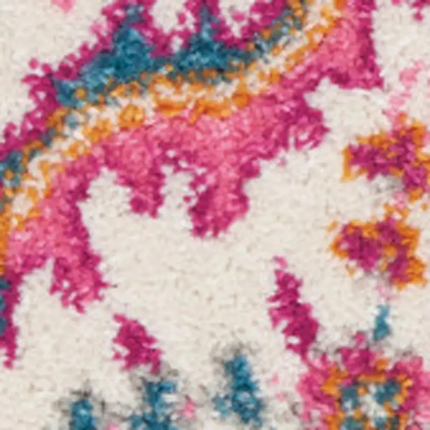 Light Gray And Pink Medallion Area Rug Photo 1