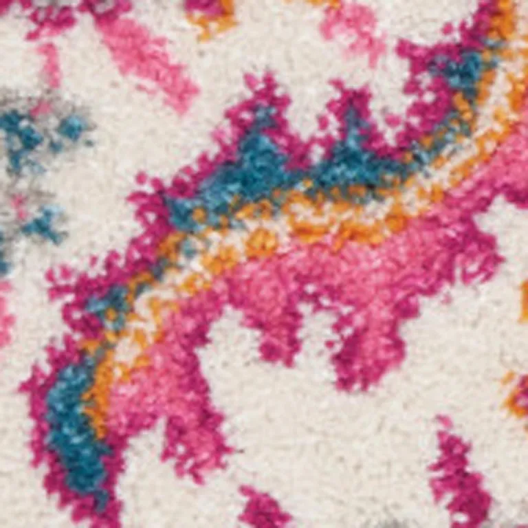 Light Gray and Pink Medallion Area Rug Photo 1