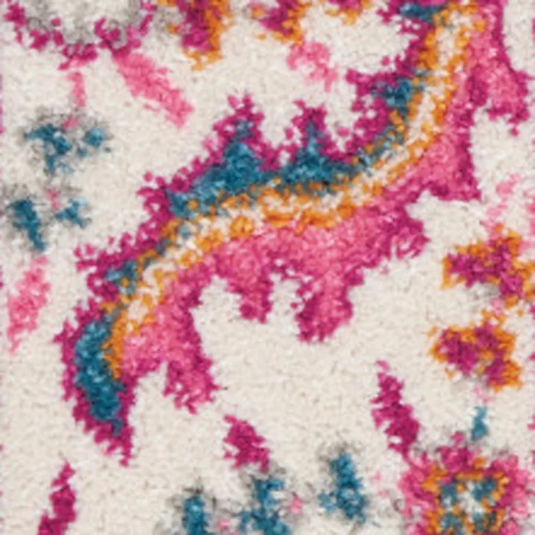 Light Gray and Pink Medallion Area Rug Photo 3