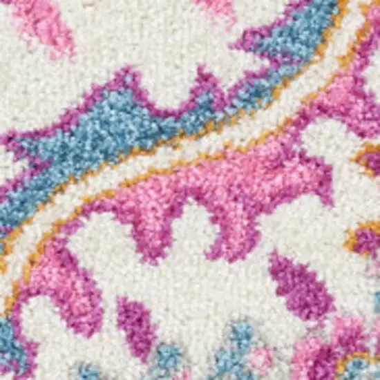 Light Gray And Pink Medallion Area Rug Photo 1