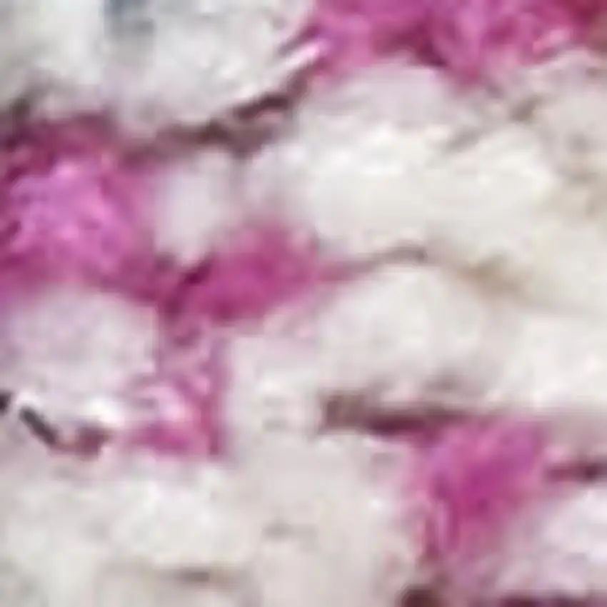 6' Light Gray And Pink Medallion Runner Rug Photo 1