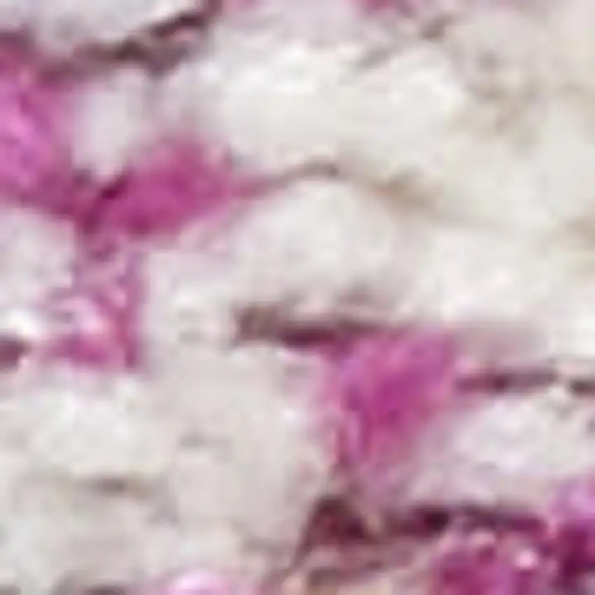 8' Light Gray And Pink Medallion Runner Rug Photo 1