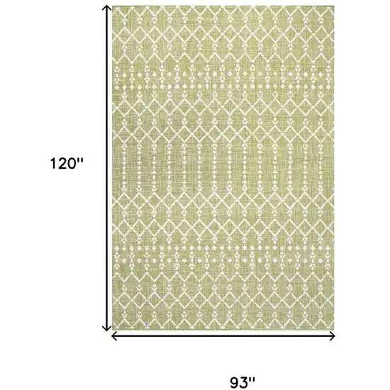 Light Green And Cream Trellis Indoor Outdoor Area Rug Photo 3