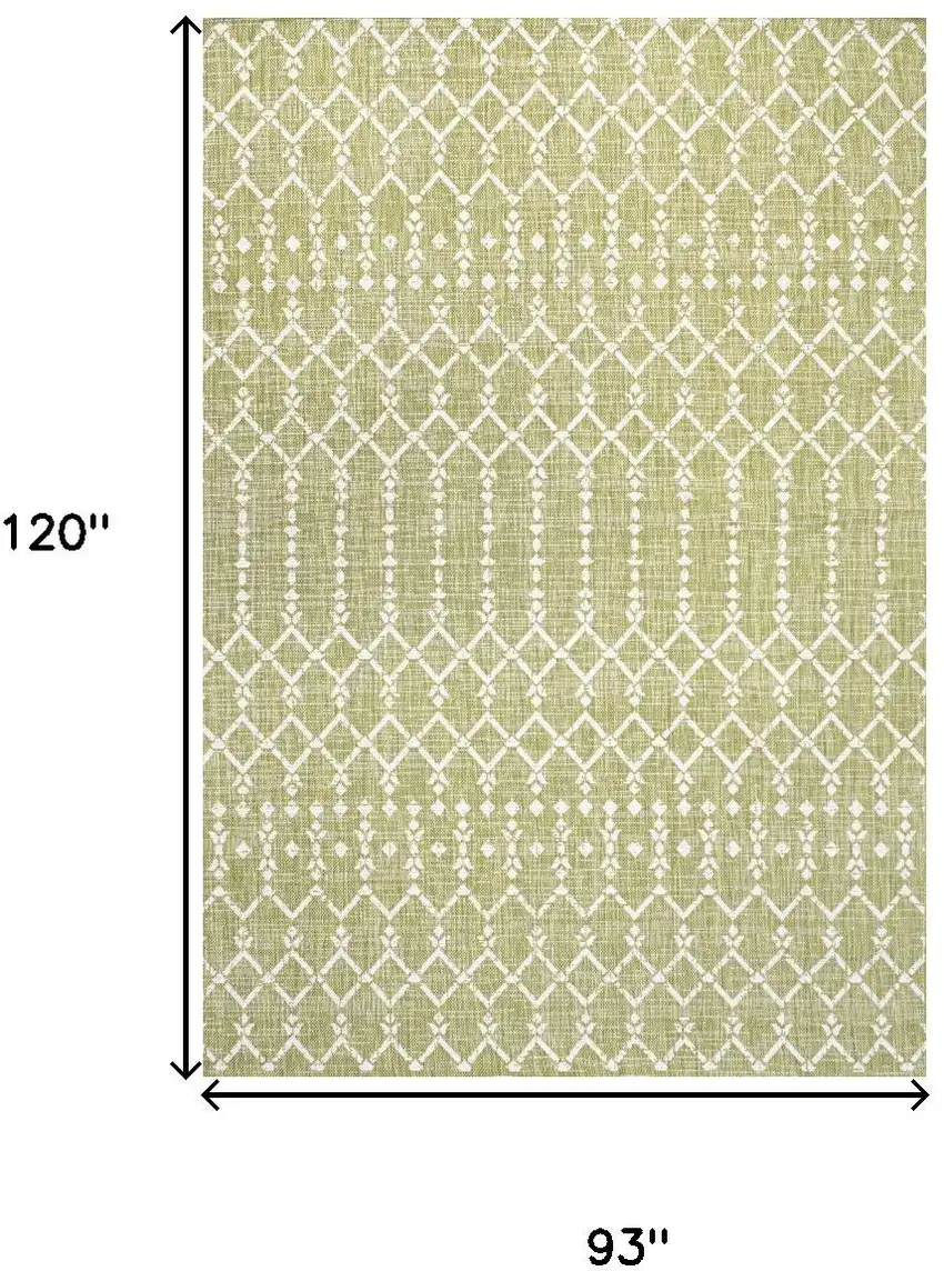 Light Green And Cream Trellis Indoor Outdoor Area Rug Photo 3