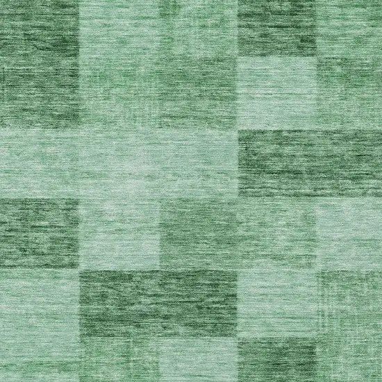 Light Green And Dark Green Geometric Washable Indoor Outdoor Area Rug Photo 5