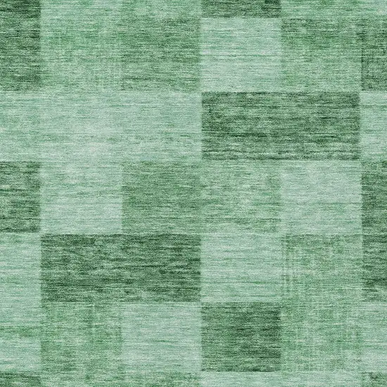 Light Green And Dark Green Geometric Washable Indoor Outdoor Area Rug Photo 5