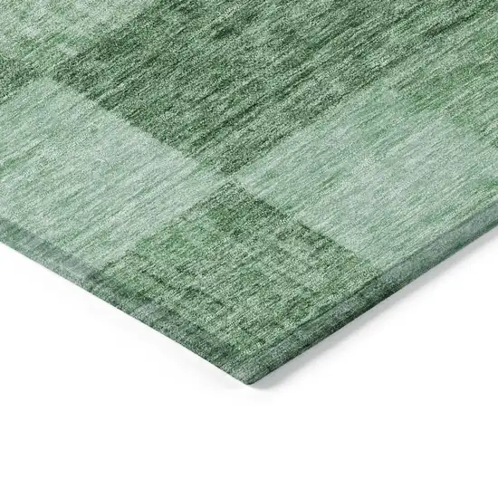 Light Green And Dark Green Geometric Washable Indoor Outdoor Area Rug Photo 4