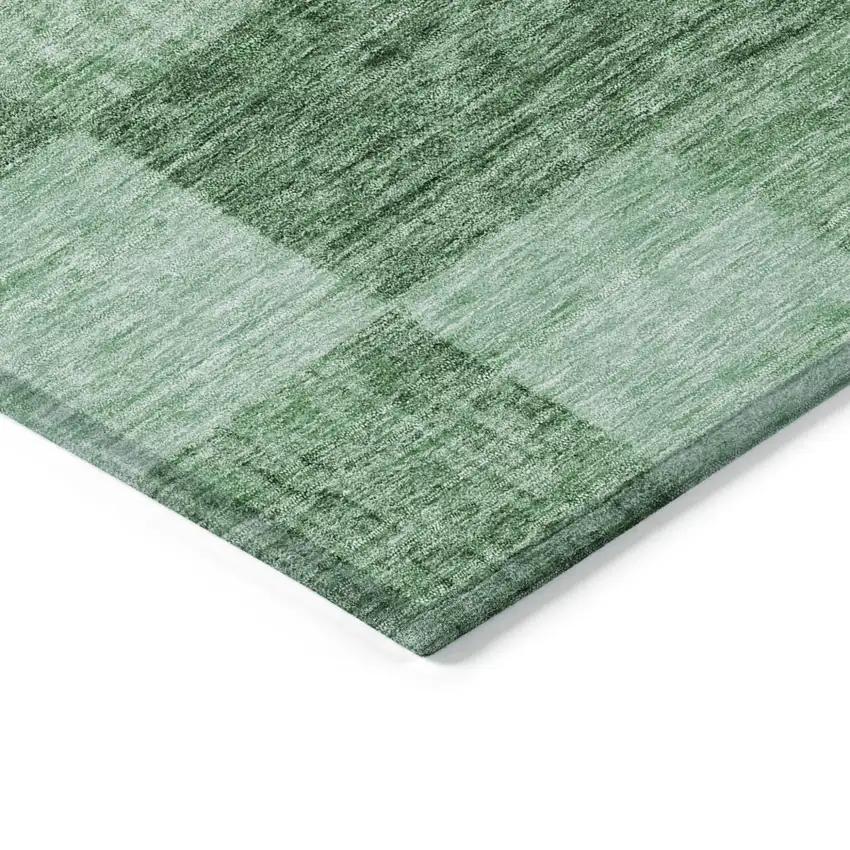 Light Green And Dark Green Geometric Washable Indoor Outdoor Area Rug Photo 4
