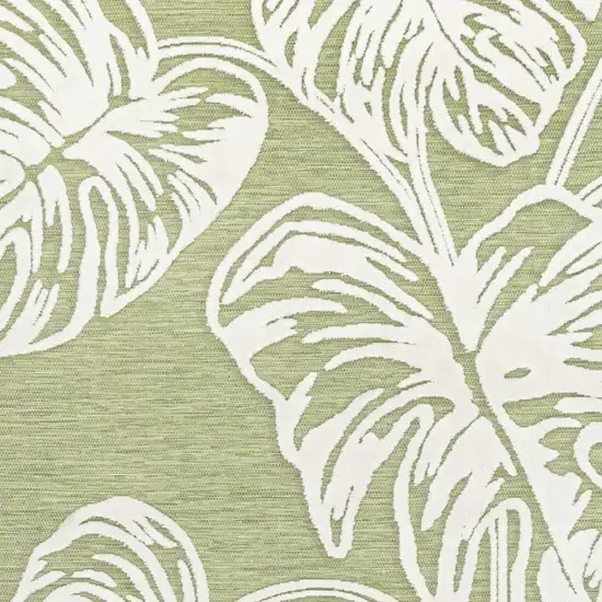 Light Green And Ivory Floral Indoor Outdoor Area Rug Photo 2