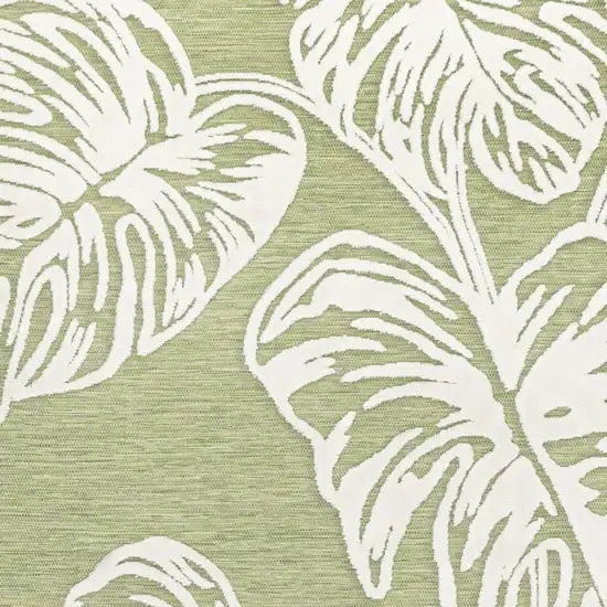Light Green And Ivory Floral Indoor Outdoor Area Rug Photo 2
