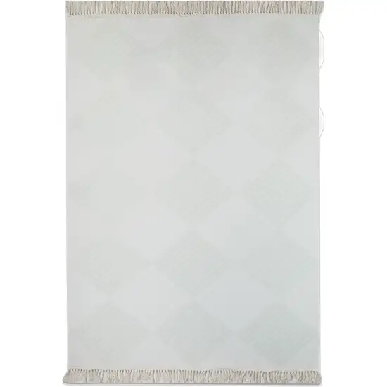 Light Green And Off White Diamond Area Rug Photo 2