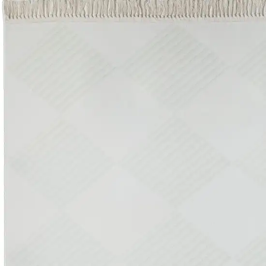 Light Green And Off White Diamond Area Rug Photo 4