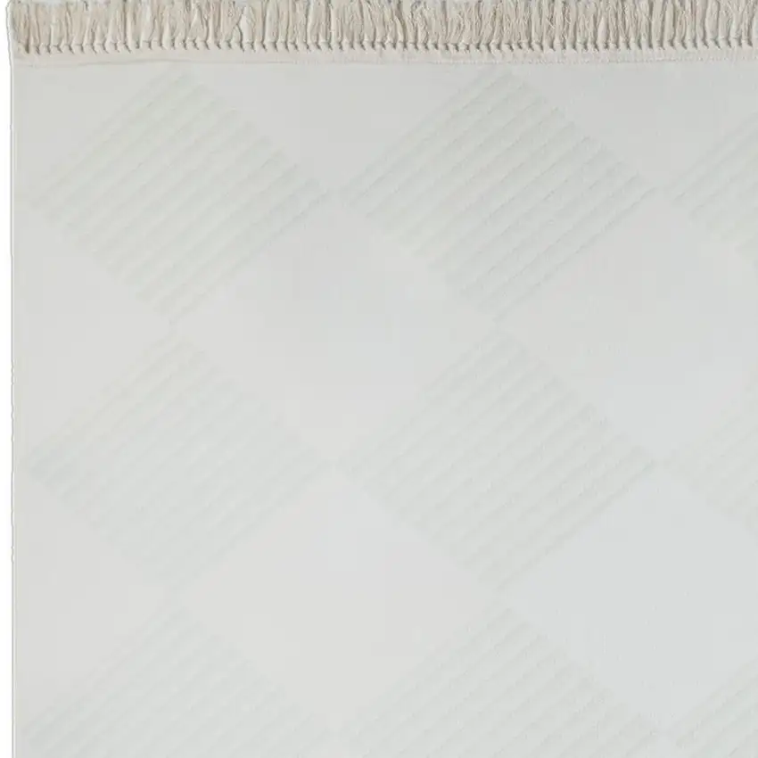 Light Green And Off White Diamond Area Rug Photo 4