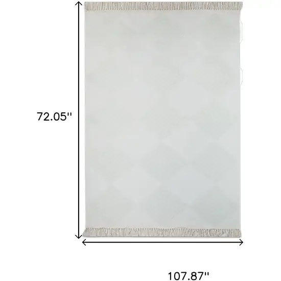 Light Green And Off White Diamond Area Rug Photo 3