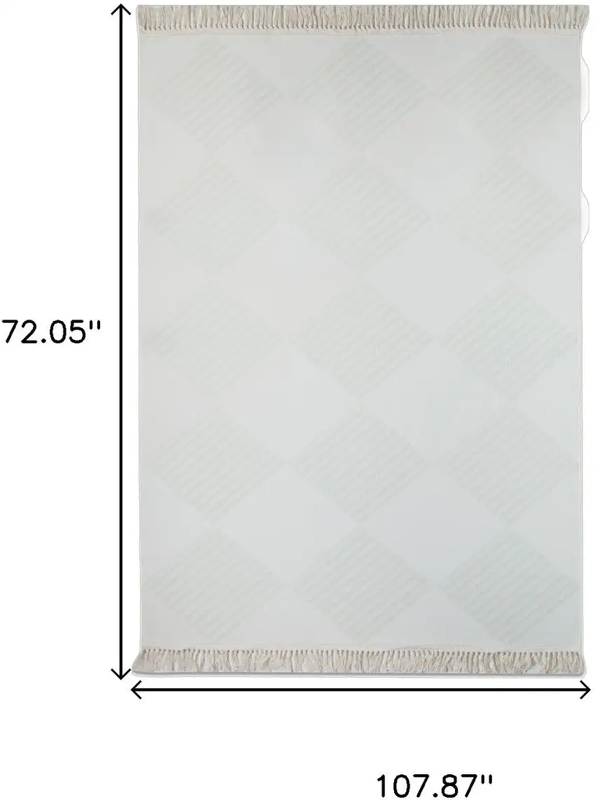 Light Green And Off White Diamond Area Rug Photo 3