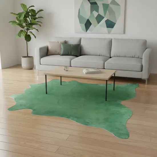 Green Cowhide Area Rug Photo 1
