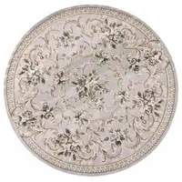 Photo of Light Grey Floral Round Indoor Area Rug