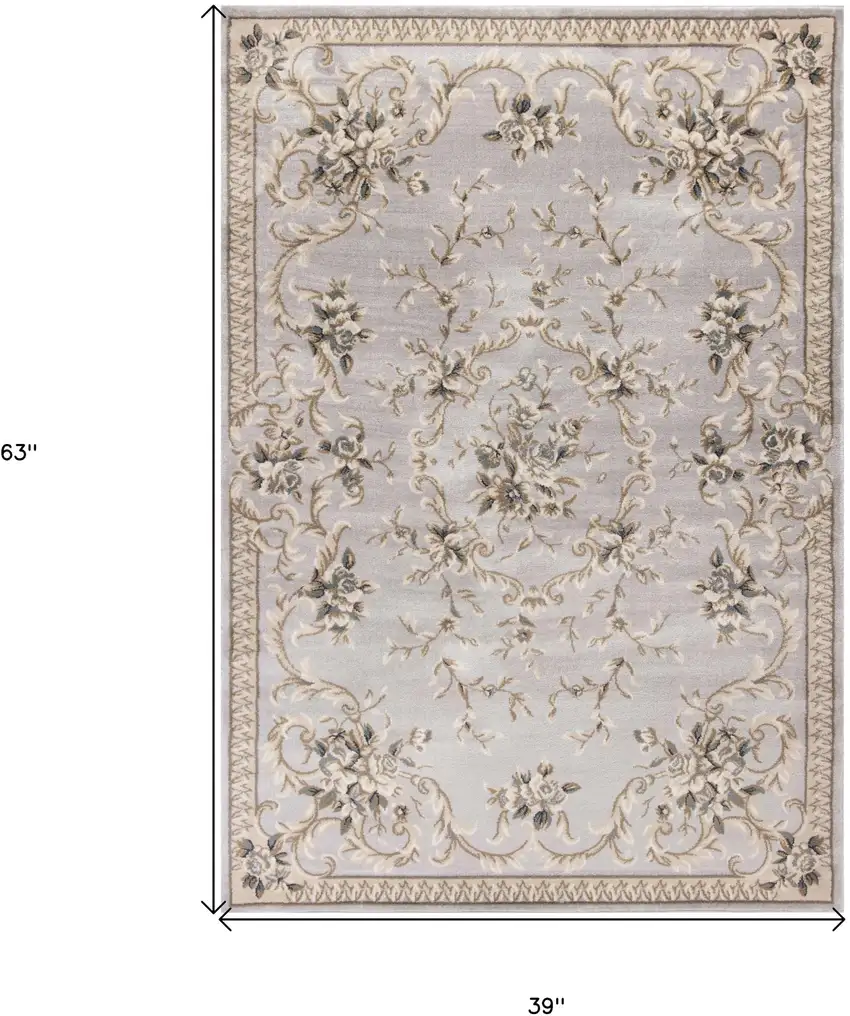 Light Grey Polypropylene Area Rug Photo 3