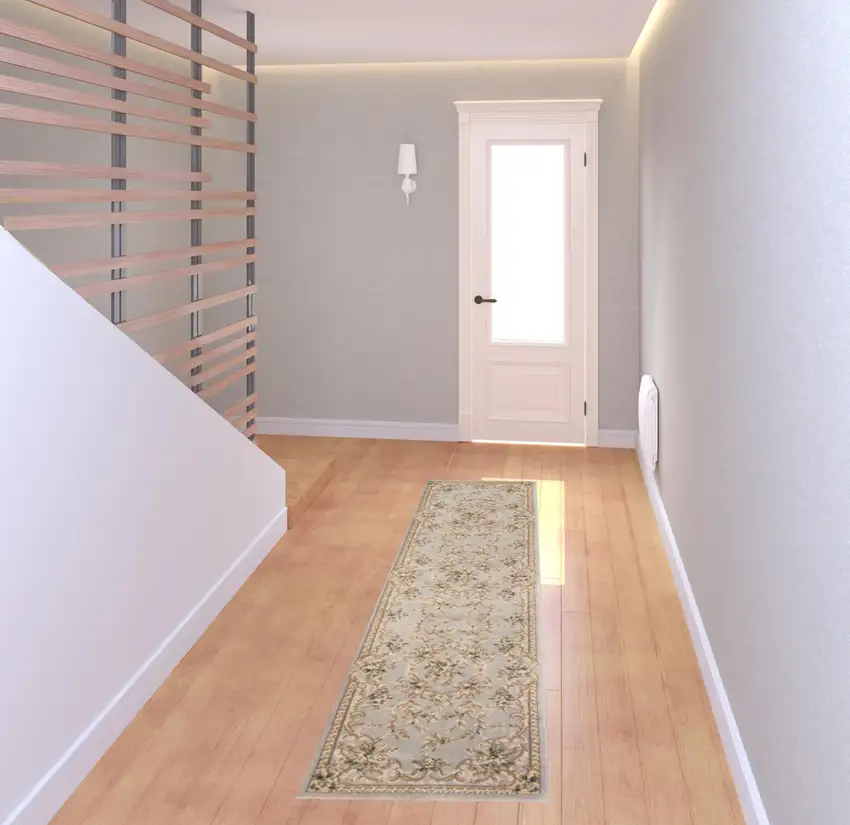 Light Grey Polypropylene Runner Rug Photo 7