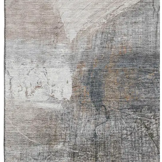 Light Taupe And Gray Abstract Washable Area Rug With UV Protection Photo 3