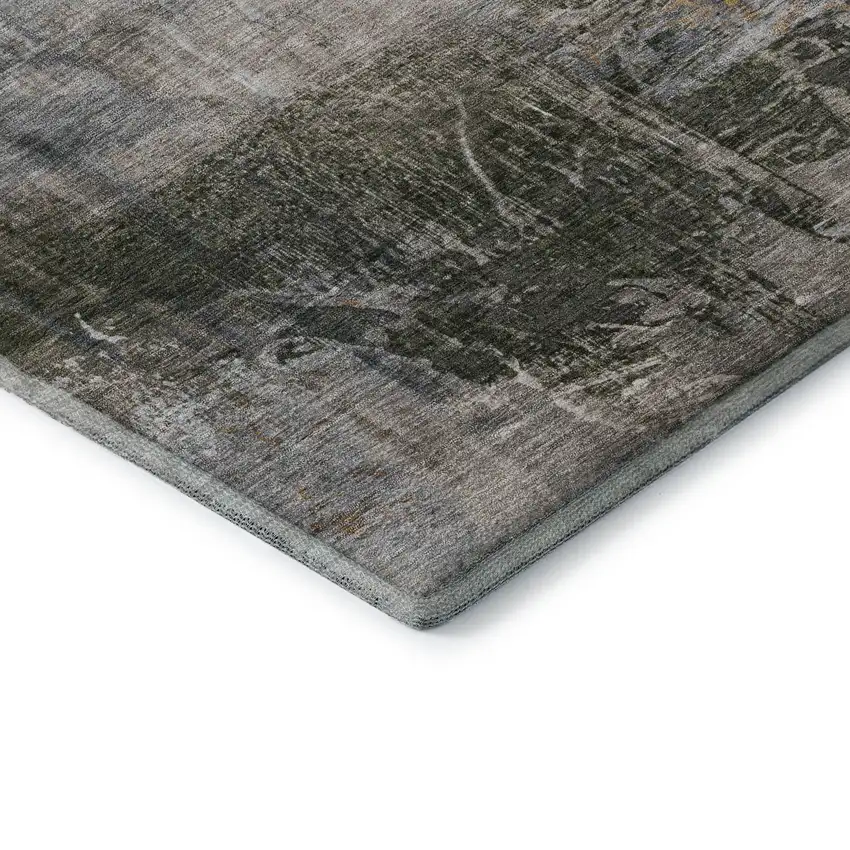 Light Taupe And Gray Abstract Washable Area Rug With UV Protection Photo 7