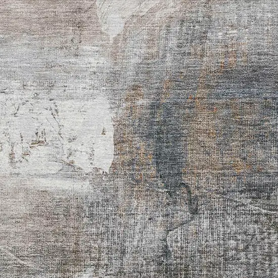 Light Taupe And Gray Abstract Washable Area Rug With UV Protection Photo 3