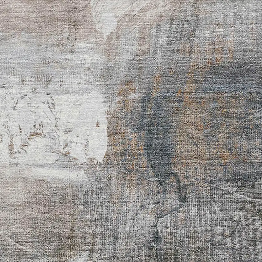 Light Taupe And Gray Abstract Washable Area Rug With UV Protection Photo 3