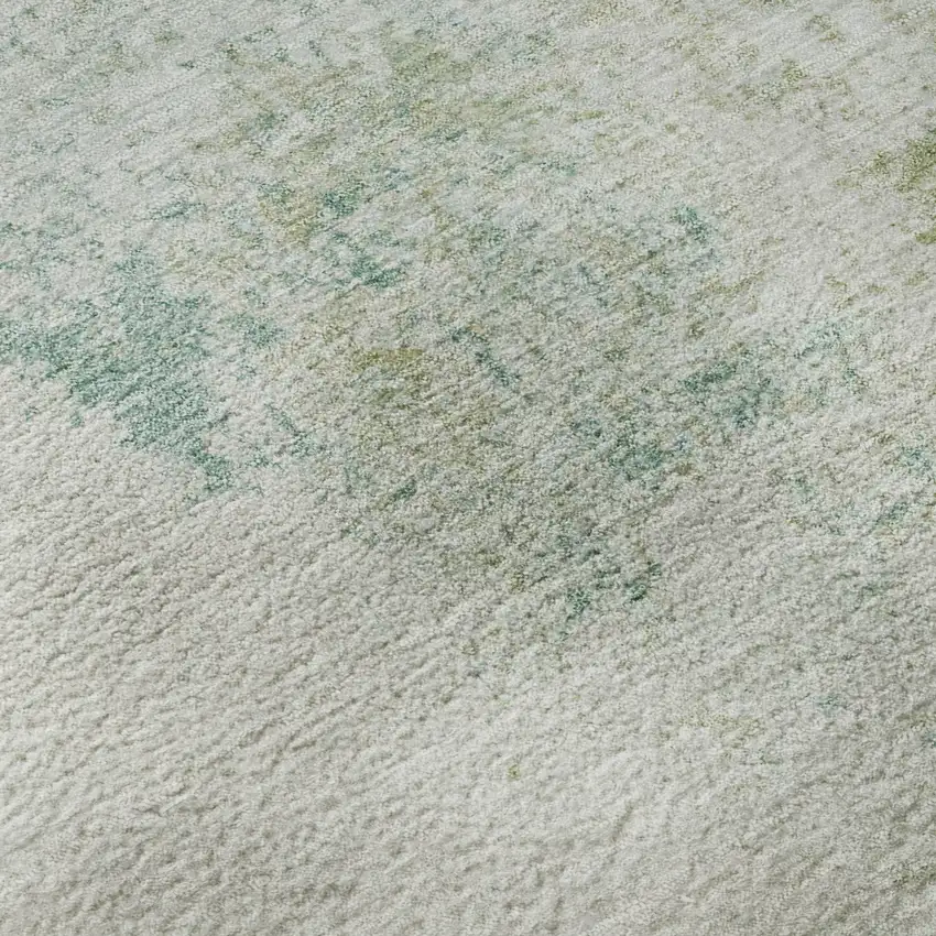 Light Taupe And Teal Abstract Washable Area Rug With UV Protection Photo 8