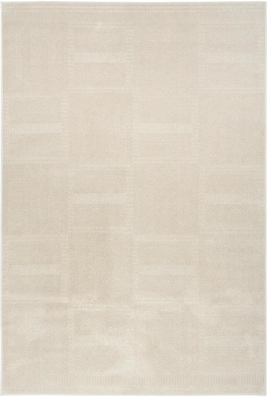 Light Taupe Geometric Area Rug Photo 2
