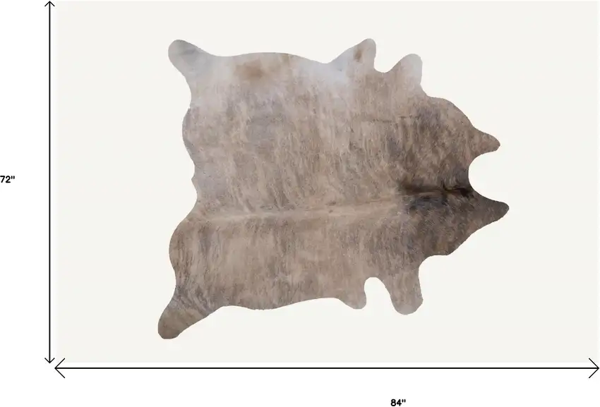 Light Taupe And Brown Exotic Cowhide  Rug Photo 3