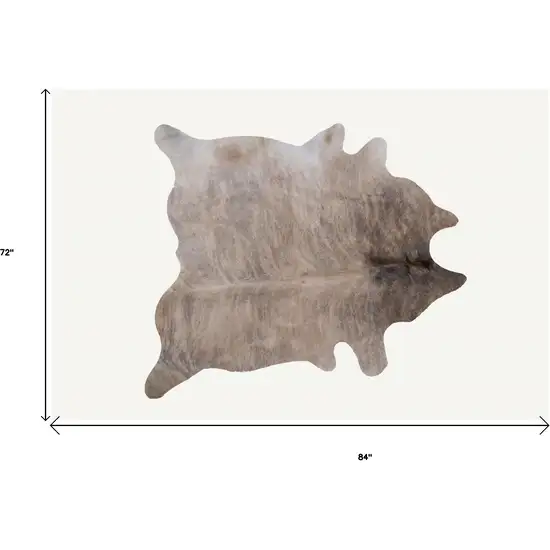 Light Taupe And Brown Exotic Cowhide  Rug Photo 3