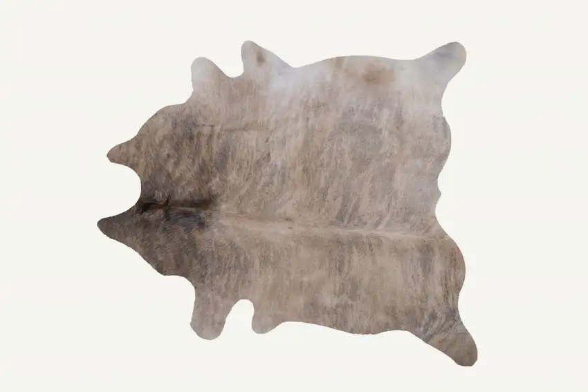 Light Taupe And Brown Exotic Cowhide  Rug Photo 5