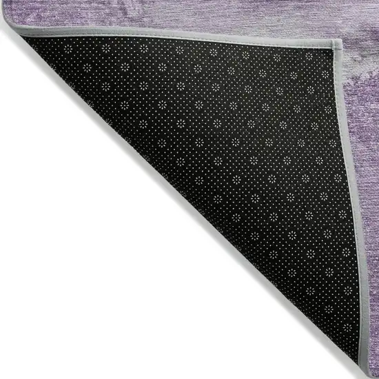 Lilac Abstract Washable Non Skid Indoor Outdoor Area Rug Photo 4