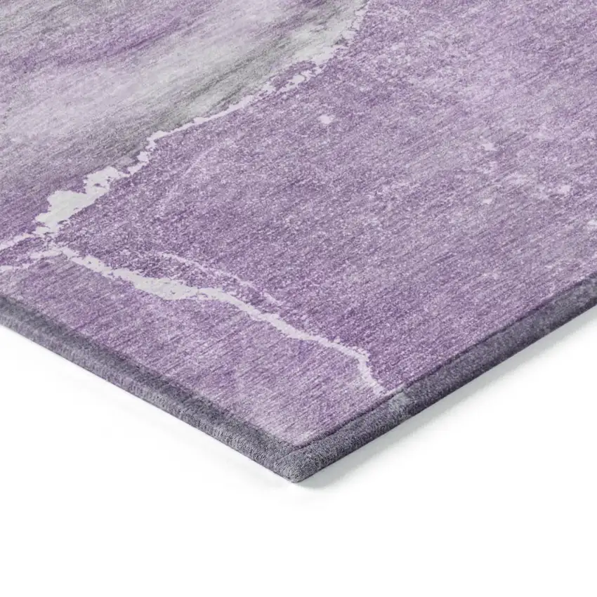 Lilac Abstract Washable Non Skid Indoor Outdoor Area Rug Photo 6