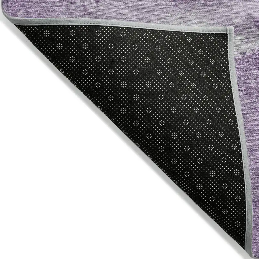 Lilac Abstract Washable Non Skid Indoor Outdoor Area Rug Photo 5