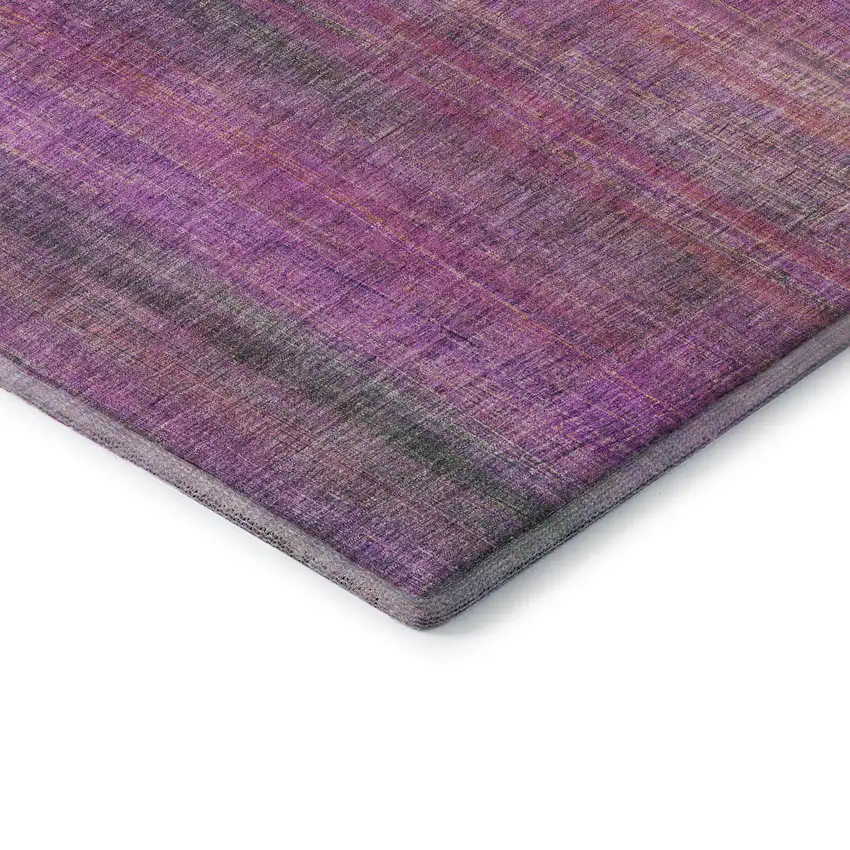 Lilac And Blush Striped Washable Area Rug With UV Protection Photo 8