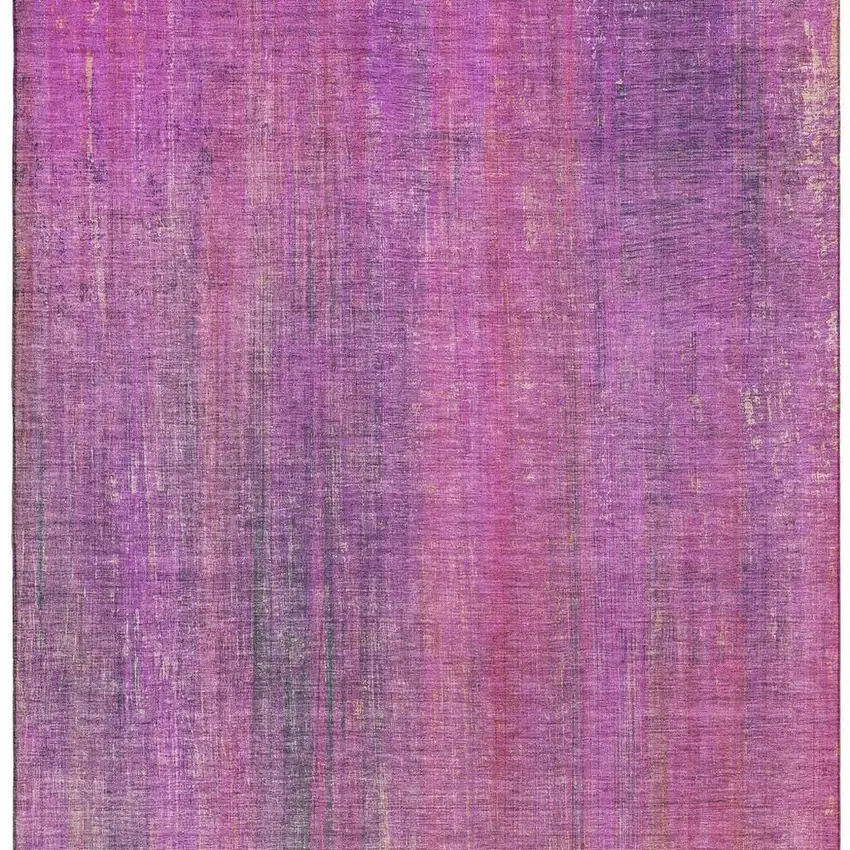 Lilac And Blush Striped Washable Area Rug With UV Protection Photo 4