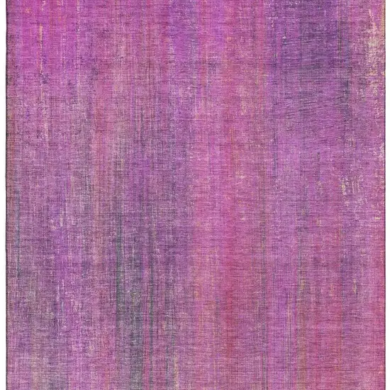 Lilac And Blush Striped Washable Area Rug With UV Protection Photo 4
