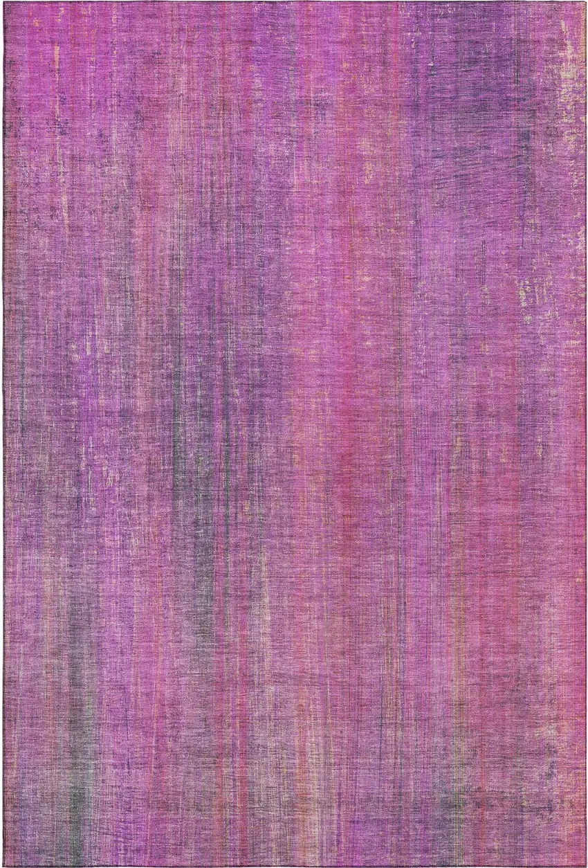 Lilac And Blush Striped Washable Area Rug With UV Protection Photo 1
