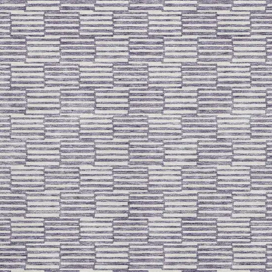 Lilac And Ivory Abstract Geometric Washable Area Rug With UV Protection Photo 3
