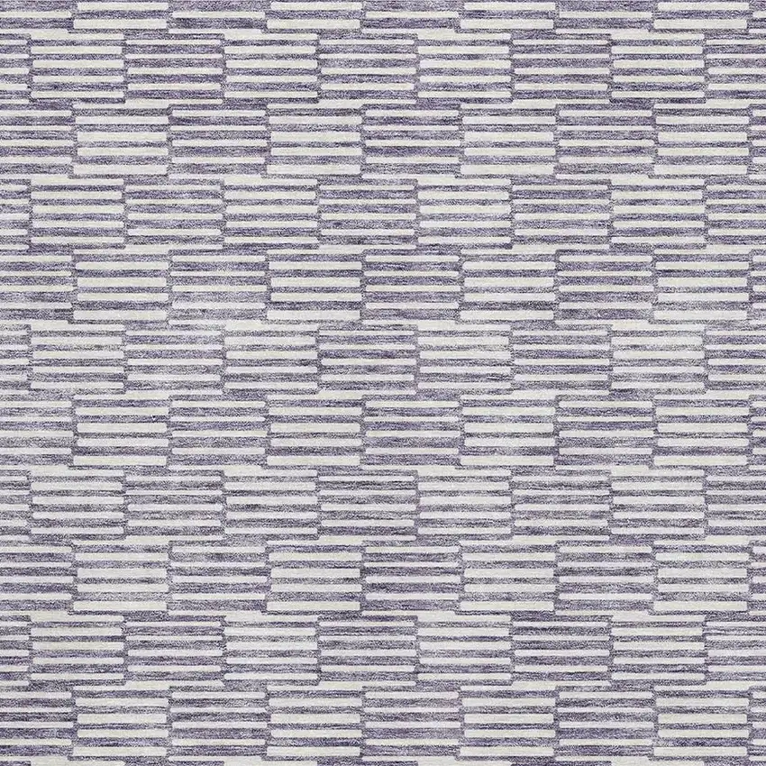 Lilac And Ivory Abstract Geometric Washable Area Rug With UV Protection Photo 3