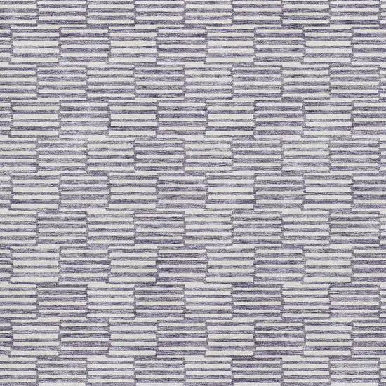 Lilac And Ivory Abstract Geometric Washable Area Rug With UV Protection Photo 3