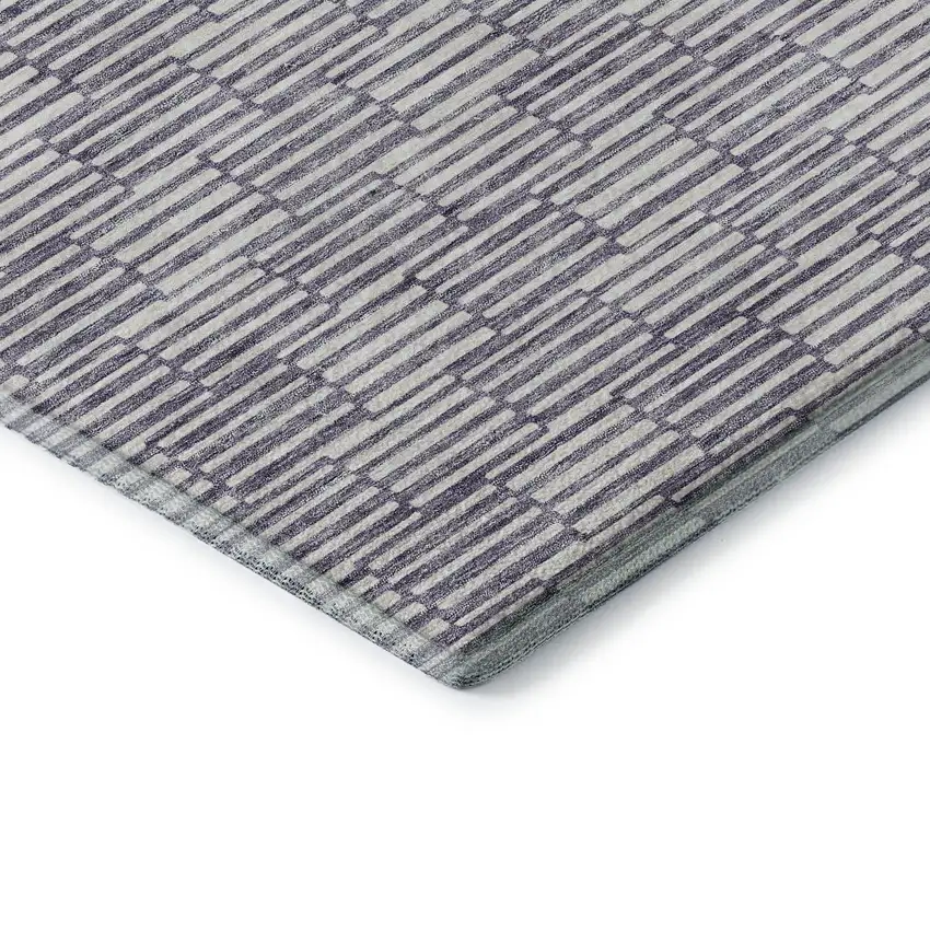 Lilac And Ivory Abstract Geometric Washable Area Rug With UV Protection Photo 8