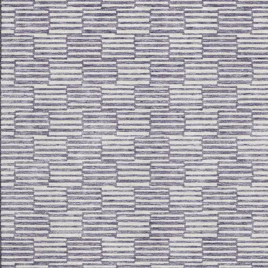 Lilac And Ivory Abstract Geometric Washable Area Rug With UV Protection Photo 3