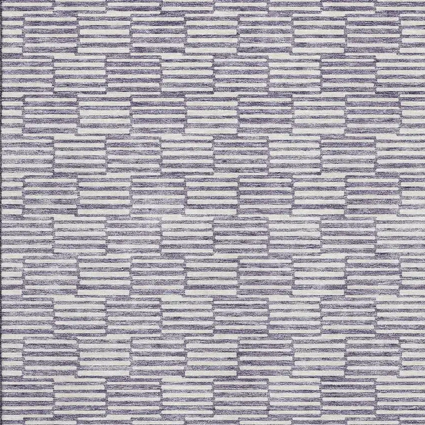 Lilac And Ivory Abstract Geometric Washable Area Rug With UV Protection Photo 3