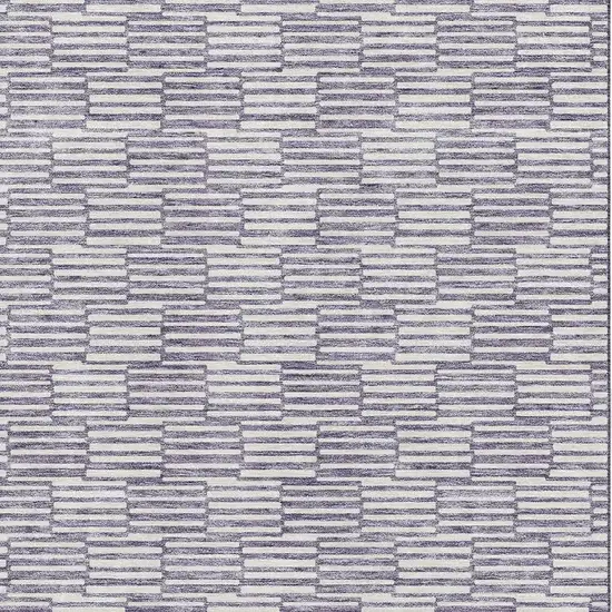 Lilac And Ivory Abstract Geometric Washable Area Rug With UV Protection Photo 3