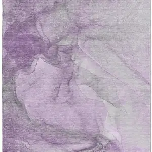 Photo of Lilac And Ivory Abstract Washable Area Rug With UV Protection