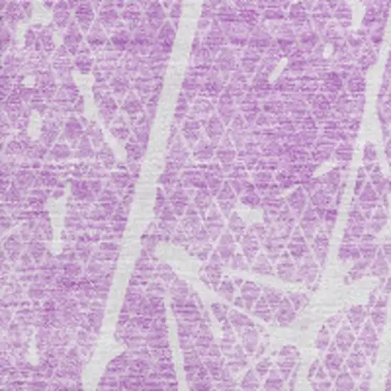 Lilac And Ivory Abstract Washable Area Rug With UV Protection Photo 3